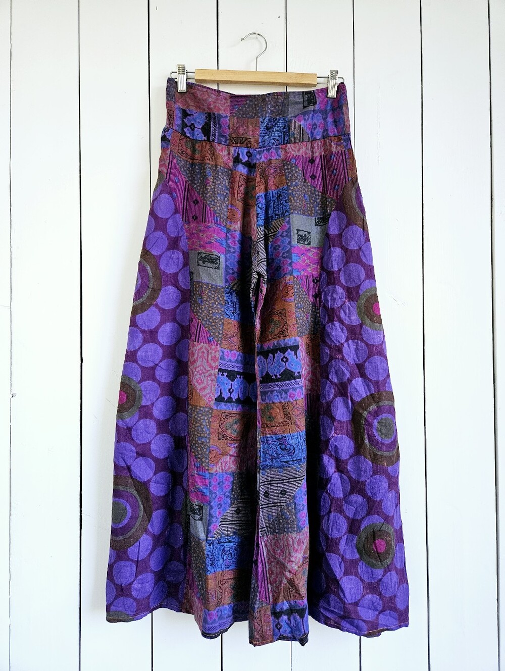 Karma Circle USA Palazzo Pants Size S Purple Wide Leg Yoga Boho EUC